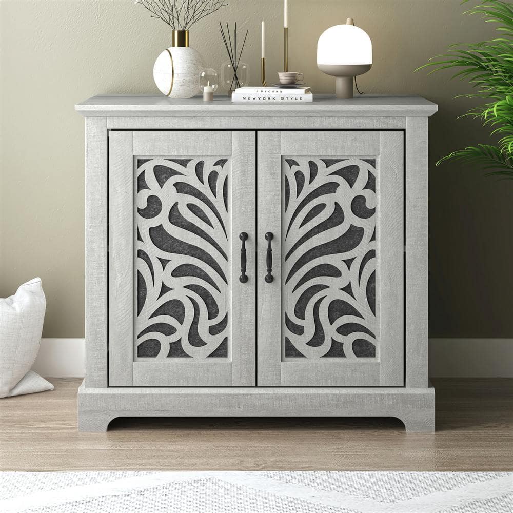 Frenzy Dusty Gray Oak Accent Cabinet with 2 Doors -  GALANO, SH-DIPU19950GTW