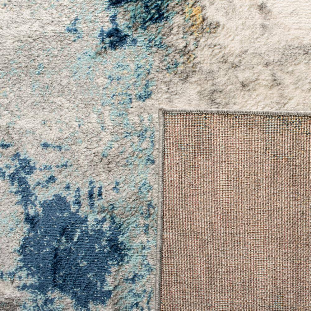 Celestial Charm Hand-Knotted Abstract Blue Synthetic 79" Rug