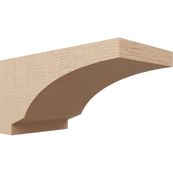 Ekena Millwork 9 in. x 18 in. x 9 in. Series 3 Wide Moab Rough Cedar Woodgrain Timberthane Polyurethane Corbel, Primed Tan