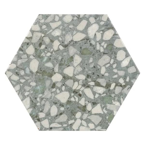 Zenith 4 in. x 5 in. Matte Sage Green Porcelain Hexagon Wall and Floor Tile Sample