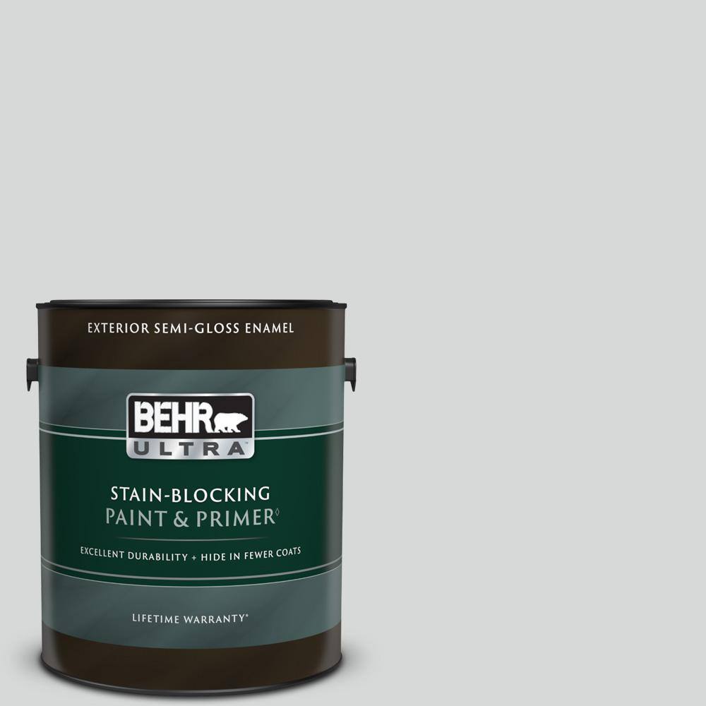 BEHR ULTRA 1 gal. MQ325 Gray Shimmer SemiGloss Enamel Exterior Paint