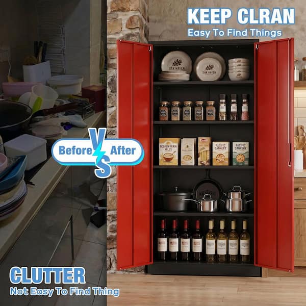Hephastu 32 in. W x 71 in. H x 16 in. D Lockable Metal Storage