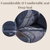 Close-up of the deep seat cushion on the loveseat.