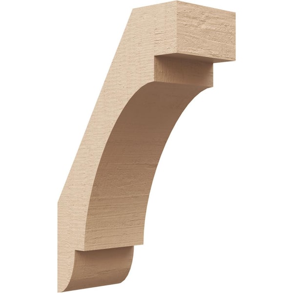 Ekena Millwork 3 in. x 10 in. x 6 in. Aspen Rough Cedar Woodgrain Timberthane Polyurethane Knee Brace, Primed