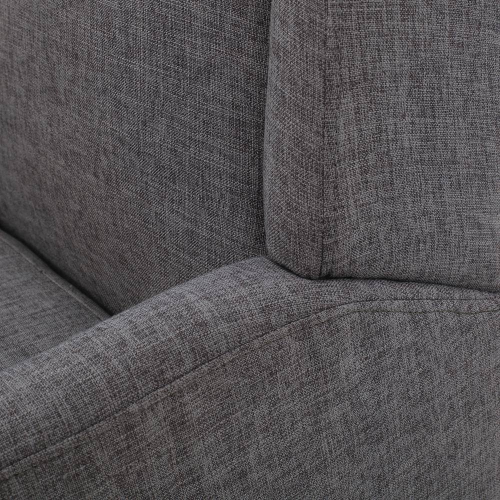 Aurla Light Gray Fabric Accent Chair with Natural Rubber Wood Legs