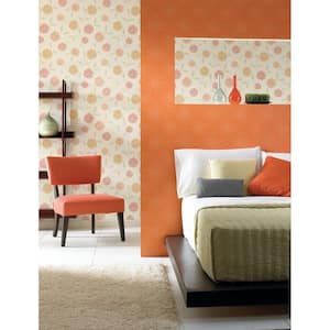 Sunburst Medium Orange Paper Strippable Roll Wallpaper (Covers 56.4 sq. ft.)