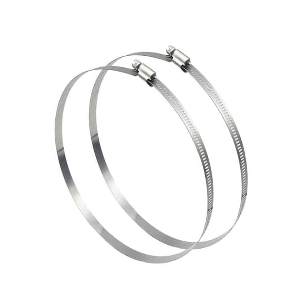 12 in. 304 Stainless Steel Duct Clamps, Rust-Proof, Water-Proof, Strong, Durable and Long Lasting Use (2-Pack)