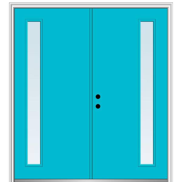 MMI Door 60 in. x 80 in. Viola Right Hand Inswing 1-Lite Clear Low-E Painted Fiberglass Smooth Prehung Front Door