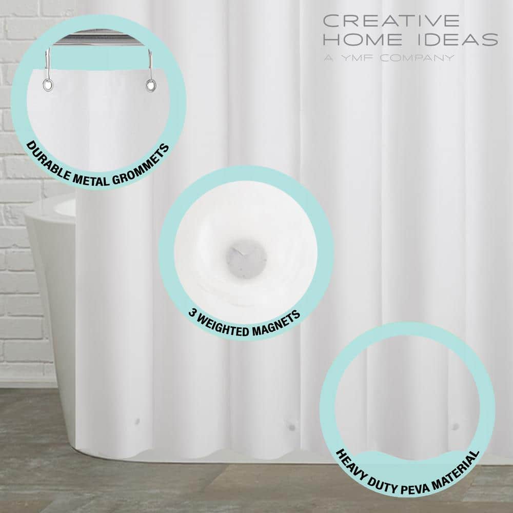 Black and White Ombre PEVA Shower Curtain Set with Hooks