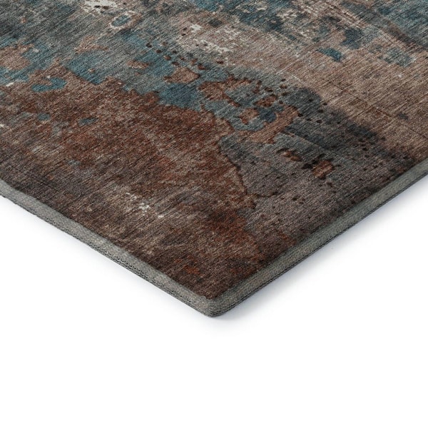 Mayfield Premium Machine Washable Abstract AMF1870 Paprika 5 ft. x 7 ft. 6 in. Area Rug
