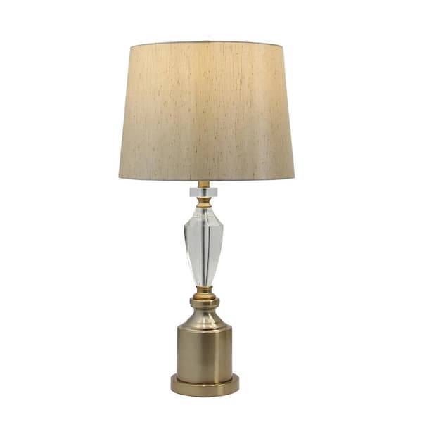 antique brass crystal table lamp