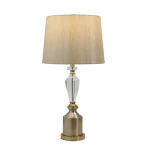 Martin Richard 30.5 in. Antique Brass and Crystal Table Lamp