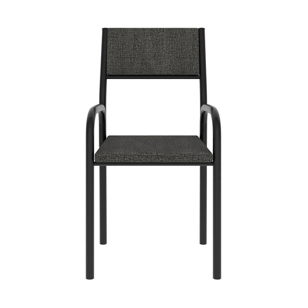 Black Armless Office Chair with Metal Frame