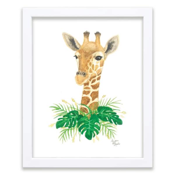 Unbranded Safari Littles "Giraffe" by Alyssa Lewis Individual White Framed Animal Art Print 20 in. x 16 in.