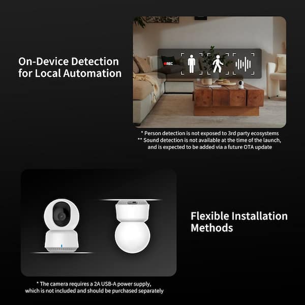 Aqara Camera E1, Home Security Camera with PT Function, Home Automation,  Light AI Detection, AqaraHub is required CH-C01E - The Home Depot