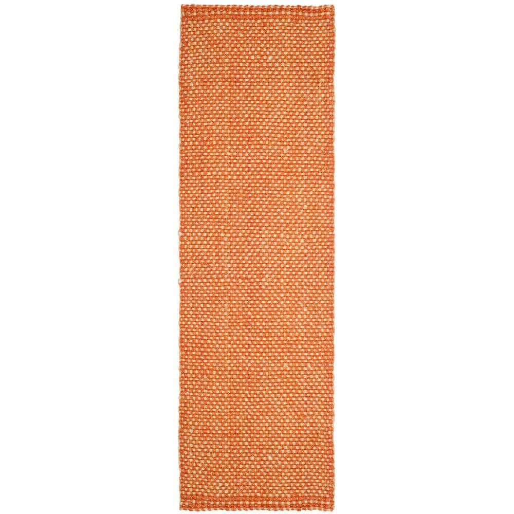 SAFAVIEH Natural Fiber Rust/Beige 2 ft. x 10 ft. Solid Runner Rug NF262B210 The Home Depot