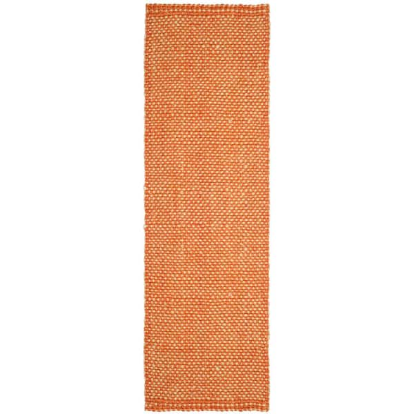 SAFAVIEH Natural Fiber Rust/Beige 2 ft. x 12 ft. Solid Runner Rug