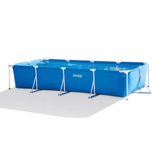 Intex 14.75 ft. x 7.3 ft. x 33 in. Rectangular Frame Above Ground Swimming Pool, Blue