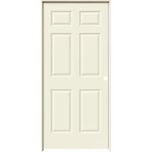36 in. x 80 in. Colonist Vanilla Painted Left-Hand Smooth Solid Core Molded Composite MDF Single Prehung Interior Door