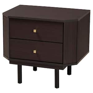 Norwood 21.7 in. Espresso Brown and Black Rectangle Particle Board End Table