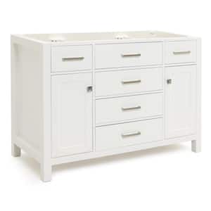 Bristol 48 in. W x 21.5 in. D x 34.5 in. H Freestanding Bath Vanity Cabinet without Top in White