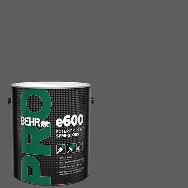 BEHR PRO 1 gal. #N500-6 Graphic Charcoal Semi-Gloss Acrylic Exterior Paint