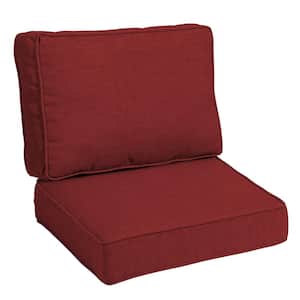 24 in. x 24 in. Modern Outdoor Deep Seating Cushion Set in Ruby Red Leala