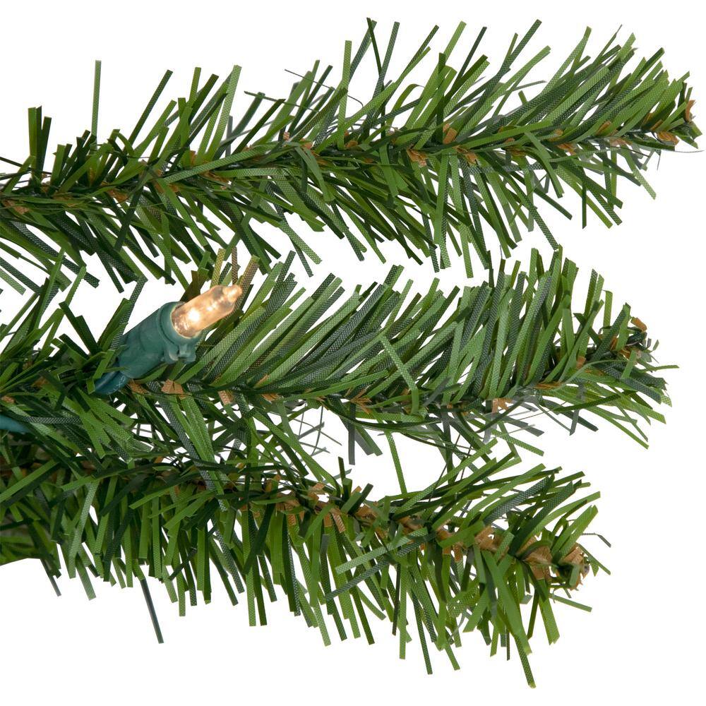 7-Foot Pre-Lit Canadian Pine Artificial Christmas Wreath with Clear Lights