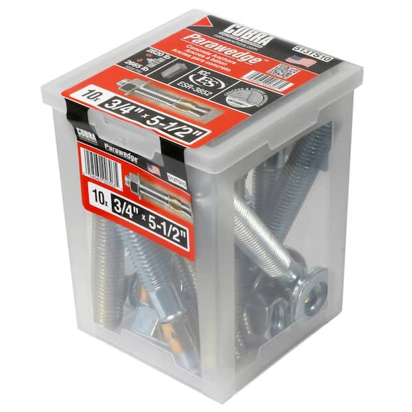 Cobra Anchors 3/4 in. x 5-1/2-in. Parawedge Anchor (10-Pack)