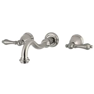 Restoration 2-Handle Wall-Mount Roman Tub Faucet in Brushed Nickel (Valve Included)