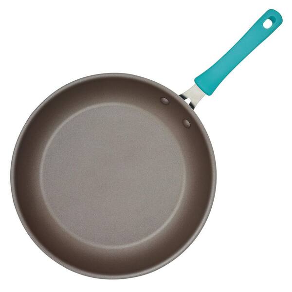 Rachael Ray NITRO Cast Iron Frying Pan/Skillet with Helper Handle and Pour  Spouts, 12 Inch, Agave Blue
