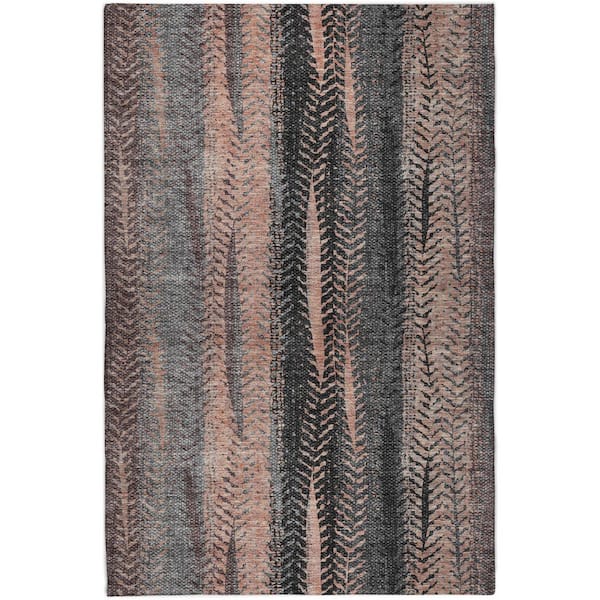 Dream Shag Premium Machine Washable Abstract ADS693 Terracotta 9 ft. x 12 ft. Area Rug