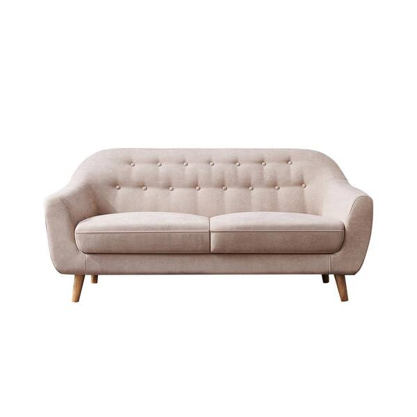 Boyel Living 66.9 in. Beige Tufted Polyester 2-Seater Loveseat with Removable Cushions