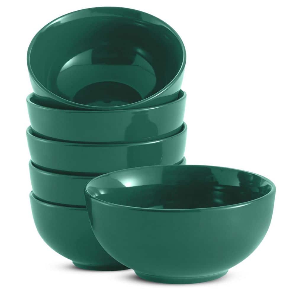 Wudkey 20 fl. oz. Green Ceramic Porcelain Cereal and Soup Bowls