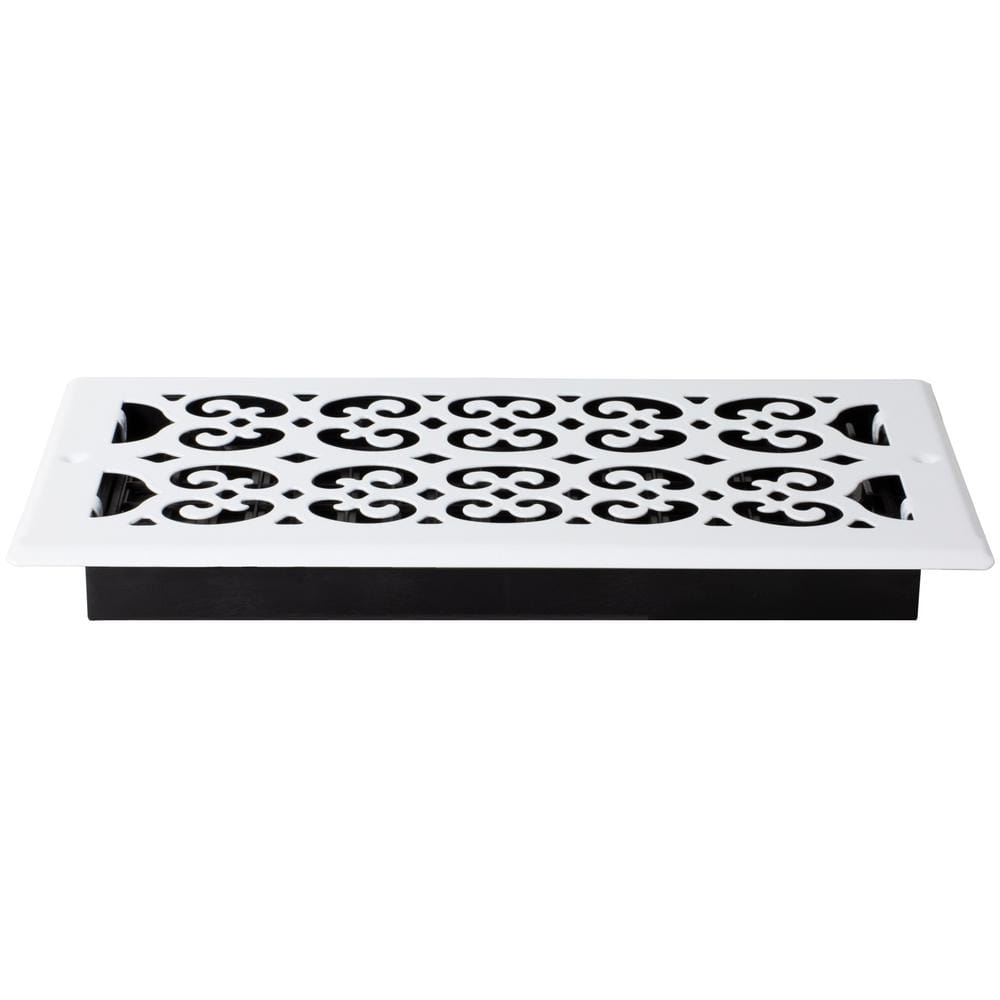 12 x 6 White Steel Scroll Wall Register