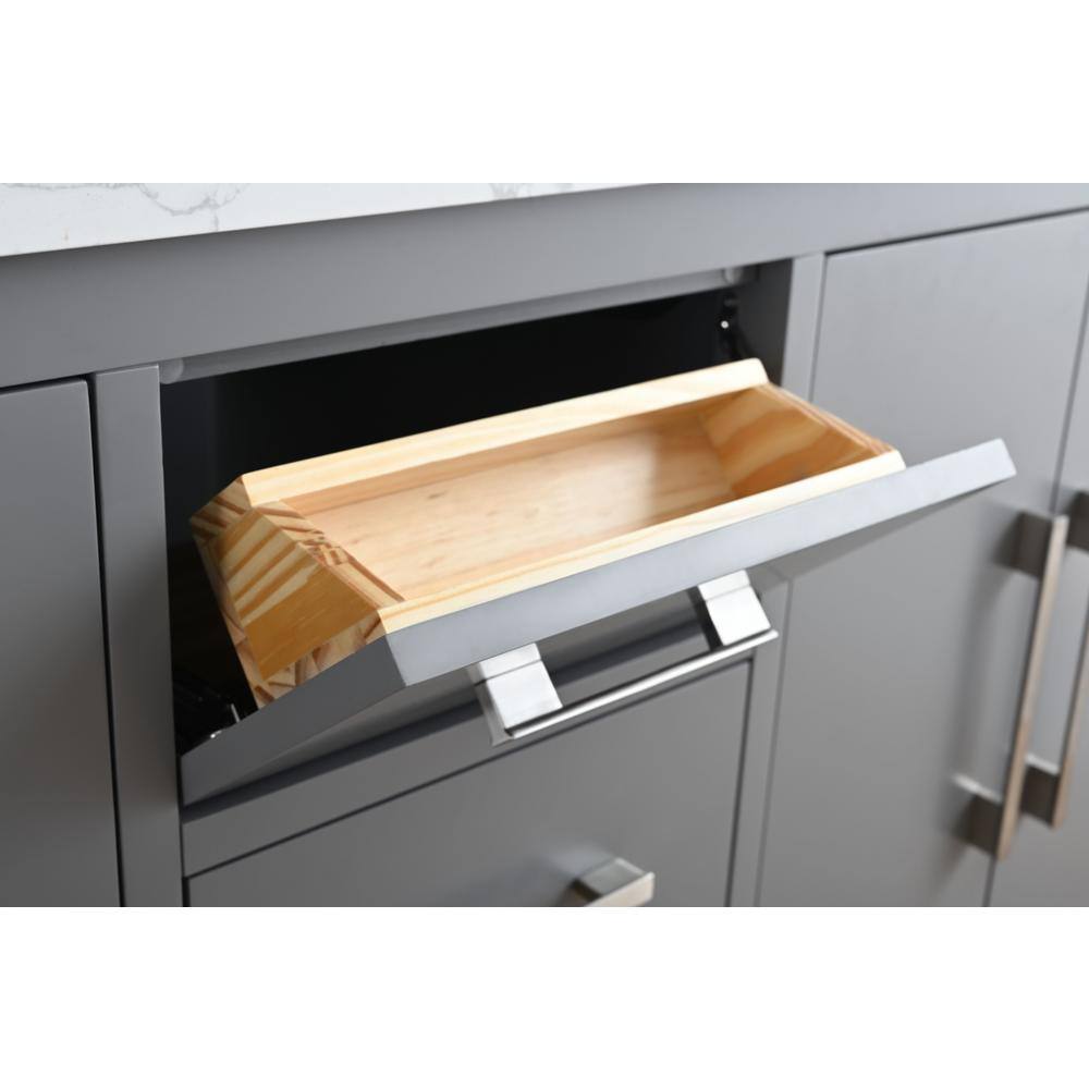 Cashmere Gray 60" Double Sink Bathroom Vanity with Marble Top