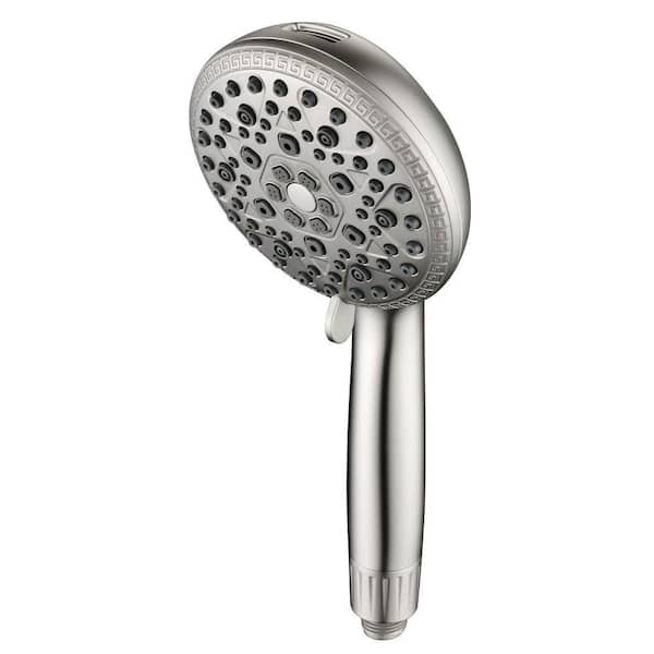 9-Spray Wall Mount Handheld Shower Head 1.6 GPM in Brushed Nickel