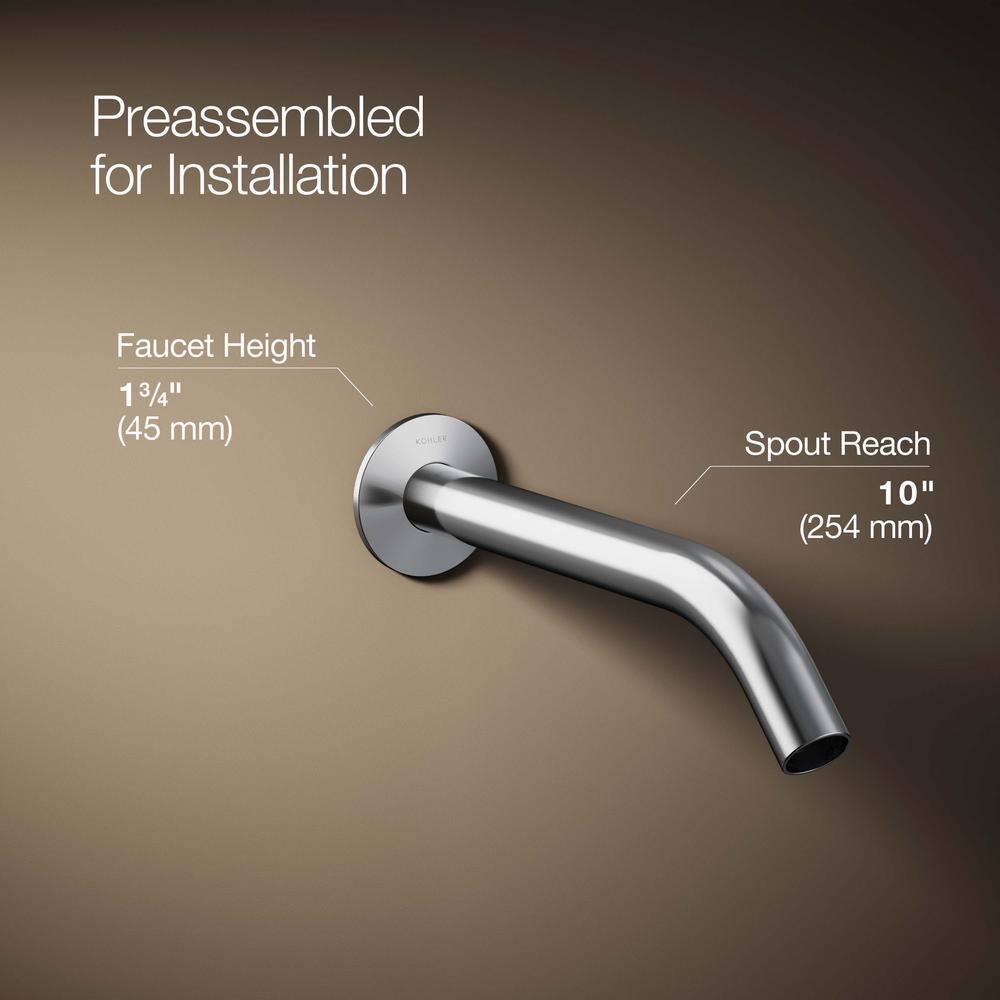 Polished Chrome Wall-Mount Bathroom Sink Faucet Spout