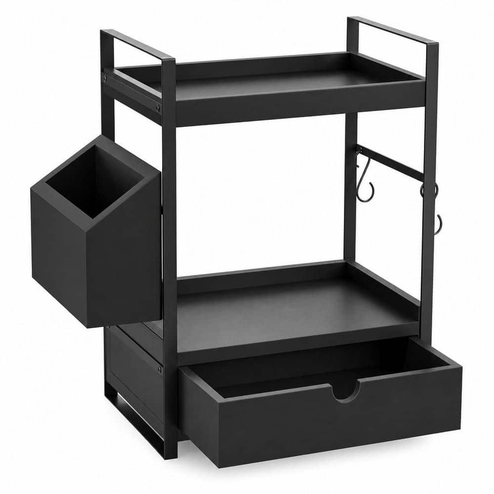 Numhew 2-Tier Wooden Bathroom Counter Organizer with Drawer and