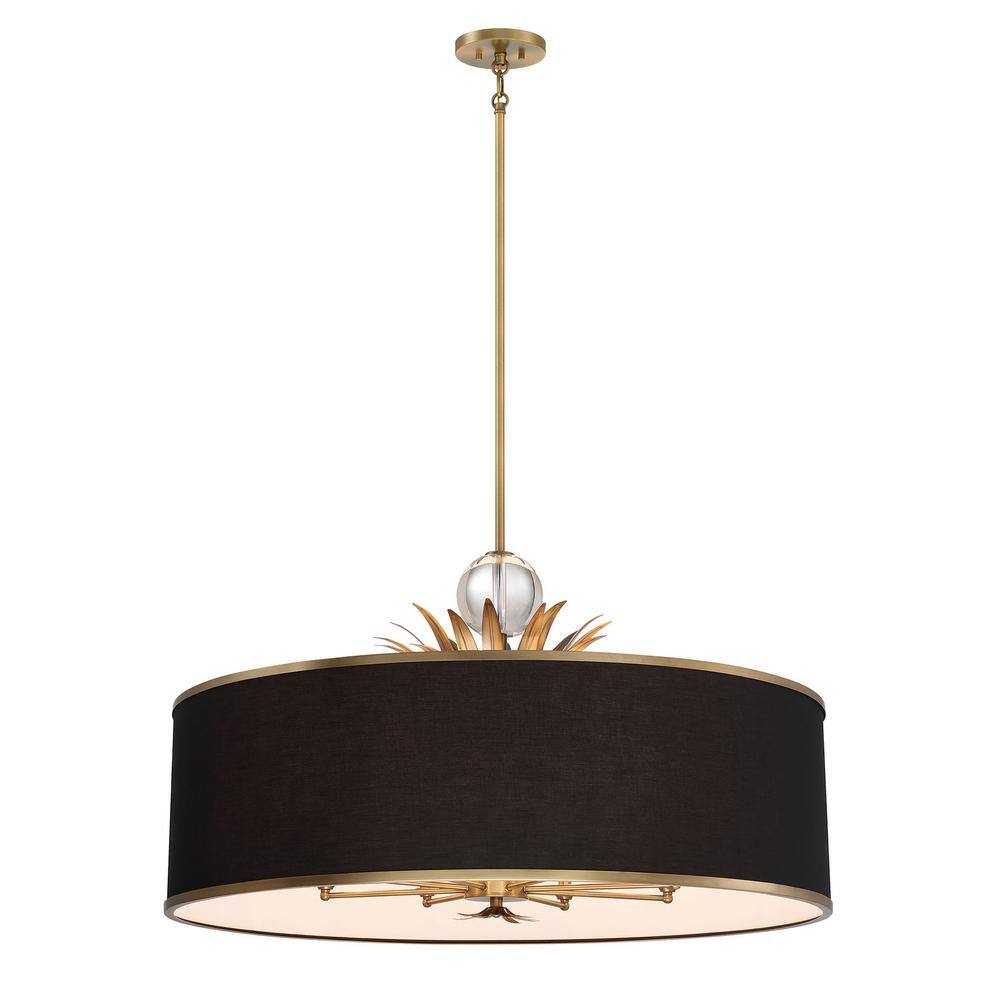 Minka Lavery Caprio 60-Watt 8-Light Natural Brushed Brass Drum Pendant ...