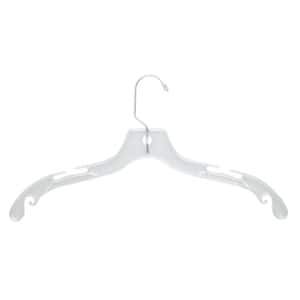 Hanger Central Recycled Black Heavy Duty Plastic Shirt Blouse Garment  Hangers with Polished Metal Swivel Hooks, 17 inch, 10 Pack