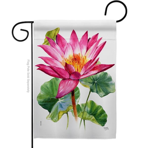 Breeze Decor 13 in. x 18.5 in. Lotus Floral Garden Flag Double-Sided Decorative Vertical Flags