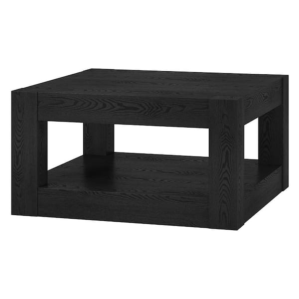 Meyer&Cross Hughes 32 in. Black Grain Square MDF Top Coffee Table