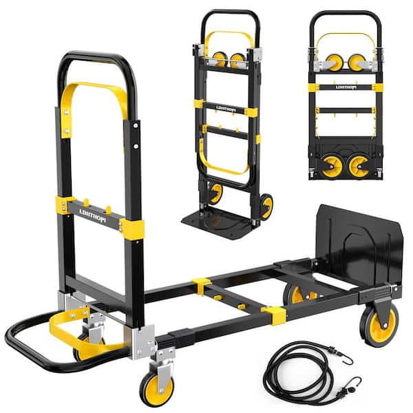 17 in. Multi Functional Folding Hand Truck Tool Cart Adjustable Height Length
