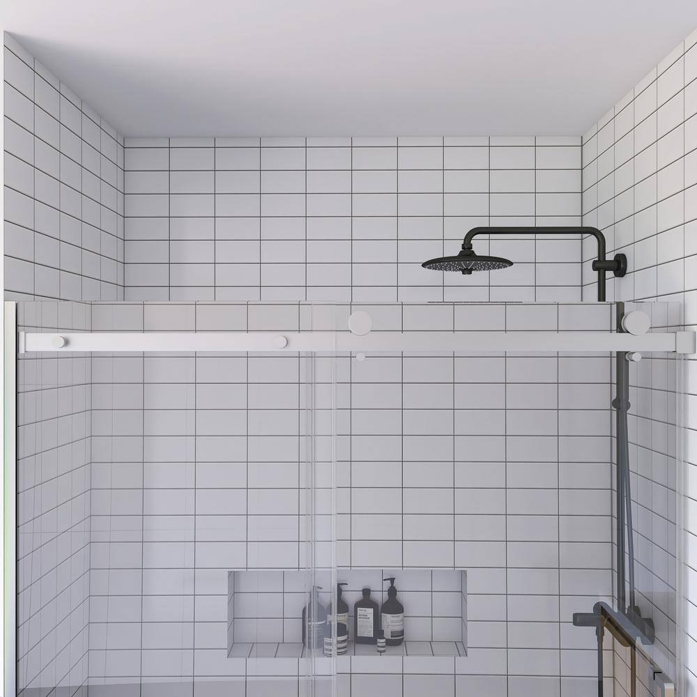 56-60" Brushed Nickel and Glass Sliding Shower Door