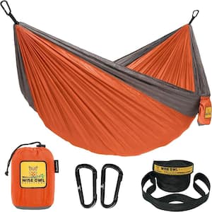 9 ft. Portable Hammock Bed Hammock in Orange and Grey