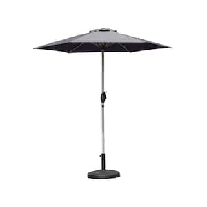 7.5 ft. Aluminum Outdoor Market Umbrella in Dark Gray for Garden, Deck, Poolside