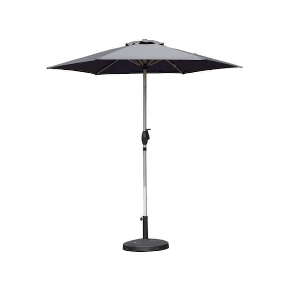 Mondawe 7.5 ft. Aluminum Outdoor Market Umbrella in Dark Gray for Garden, Deck, Poolside