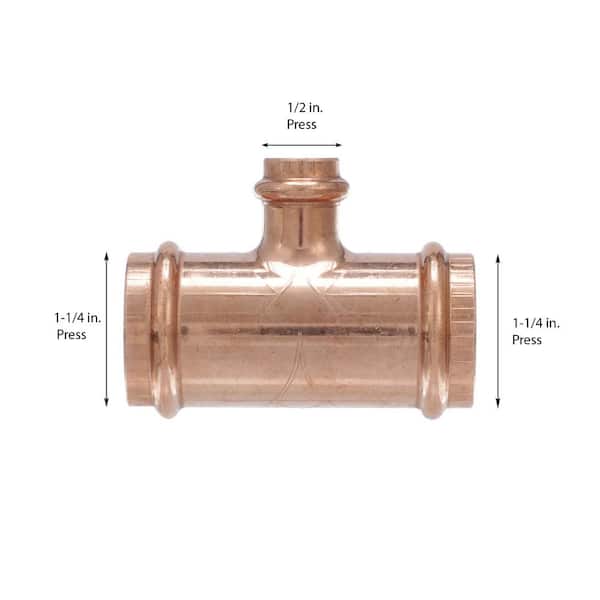 ProPress 1-1/4 in. x 1-1/4 in. x 1/2 in. Press Copper Tee