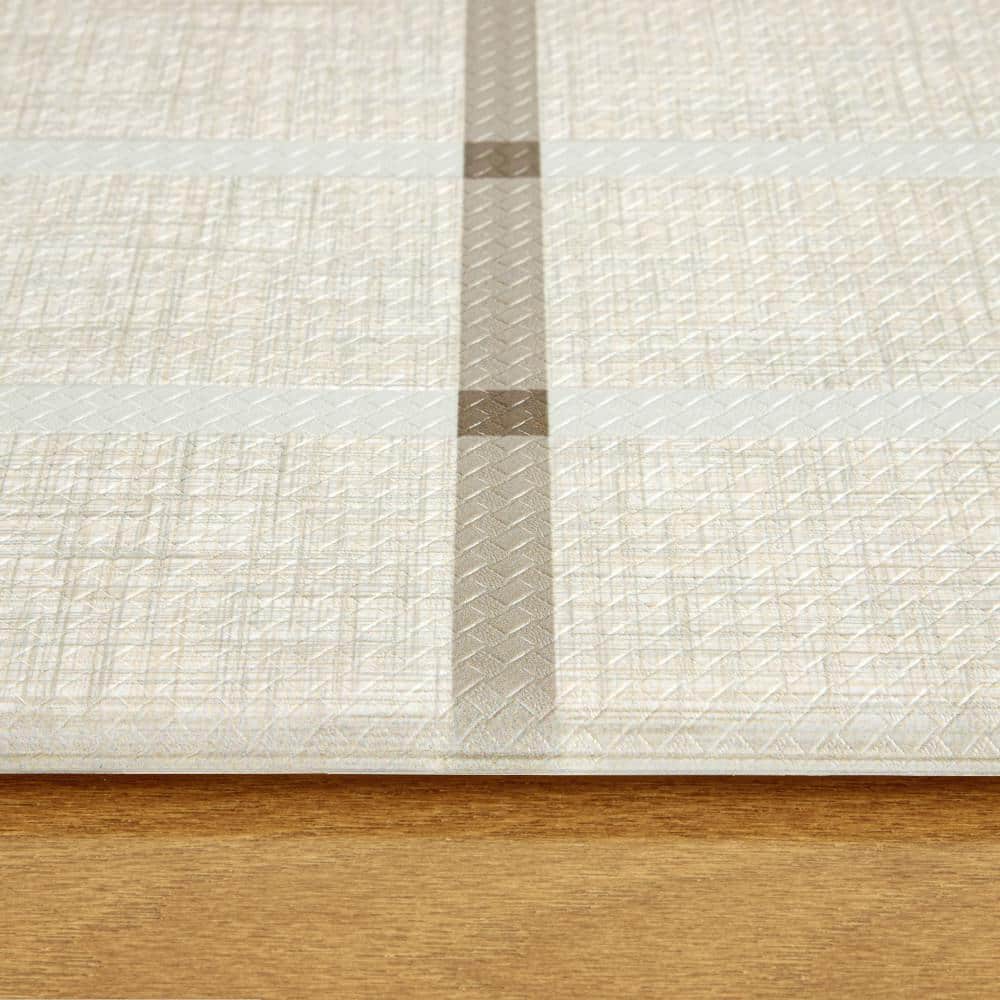 Beige Geometric Memory Foam Anti-Fatigue Mat, 18" x 39"